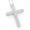 Pave Diamond Cross Pendant 4 Carats 14K White Gold
