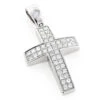 Pave 14K White Gold Diamond Cross Pendant 0.5ct Gold