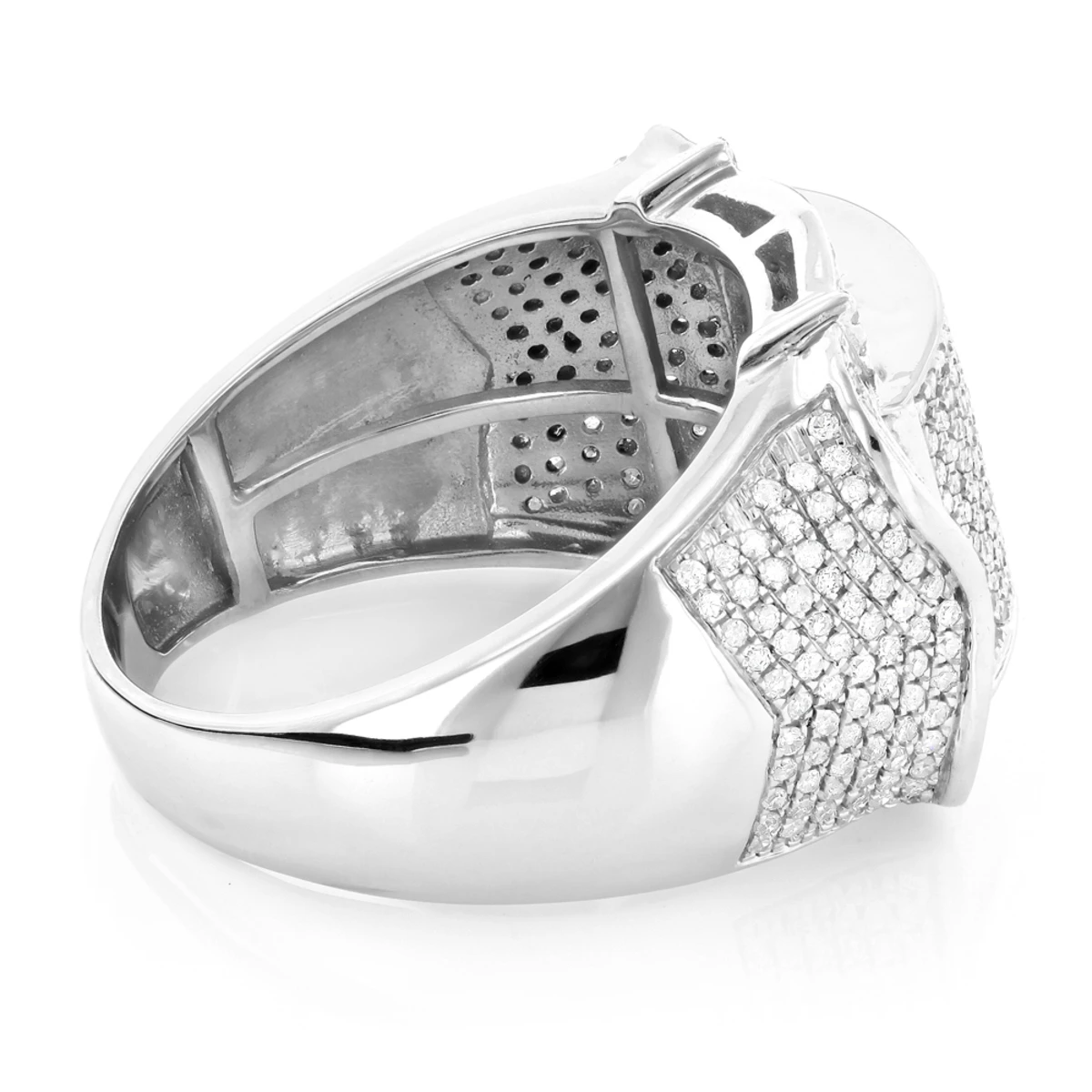 Pave Men's Diamond Ring 1ct 10K Yellow Gold 4 Pave Men's Diamond Ring 1ct 10K Yellow Gold - Image 4