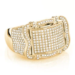 Pave Men's Diamond Ring 1ct 10K Yellow Gold