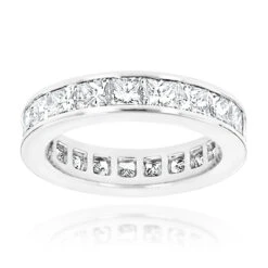 Platinum Diamond Eternity Band 3.40ct