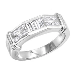 Platinum Diamond Men's Wedding Ring 0.62ct