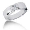 Platinum Emerald Cut Diamond Men's Wedding Ring 0.25ct