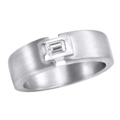 Platinum Emerald Cut Diamond Men's Wedding Ring 0.25ct -Jewelry Sales Store platinum emerald cut diamond mens wedding ring 025ct p 31224 wh