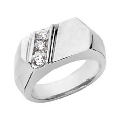 Platinum Men's Diamond Ring 0.45ct 9.3mm