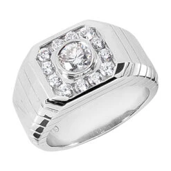Platinum Men's Diamond Ring 1.28ct