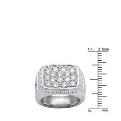 Platinum Men's Diamond Ring 2.68ct -Jewelry Sales Store platinum mens diamond ring 268ct p 31899 rulerwh