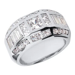 Platinum Men's Diamond Ring 3.53ct