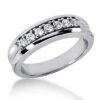Platinum Men's 7 Stone Prong Set Diamond Wedding Band 0.40ct 6mm