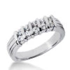 Platinum Men's Bar Set Diamonds Wedding Ring 0.50ct