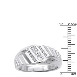Platinum Men's Round & Princess Diamonds Ring 0.54ct -Jewelry Sales Store platinum mens round princess diamonds ring 054ct p 31779 rulerwh