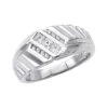Platinum Men's Round & Princess Diamonds Ring 0.54ct