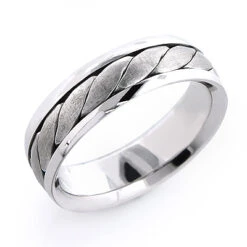 Platinum Men's Woven Wedding Band