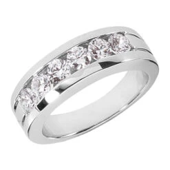 Platinum Round Diamond Men's Wedding Ring 1.50ct 7.4mm