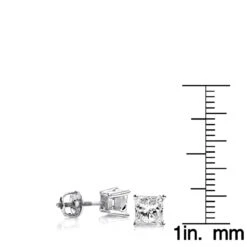Platinum Solitaire Princess Cut Diamond Stud Earrings 1.5ct -Jewelry Sales Store platinum solitaire princess cut diamond stud earrings 15ct ruler