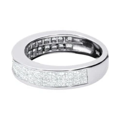 Thin Princess Cut Diamond Wedding Band 1 Carat 14K White Gold -Jewelry Sales Store princess cut diamond wedding band 092ct 14k p 40588 backwh