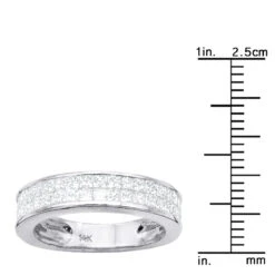 Thin Princess Cut Diamond Wedding Band 1 Carat 14K White Gold -Jewelry Sales Store princess cut diamond wedding band 092ct 14k p 40588 rulerwh