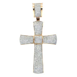 Puffed 10K Yellow Gold Diamond Cross Pendant 3.25ct Gold 8 Puffed 10K Yellow Gold Diamond Cross Pendant 3.25ct Gold -Jewelry Sales Store puffed gold diamond cross pendant 325ct 10k ro