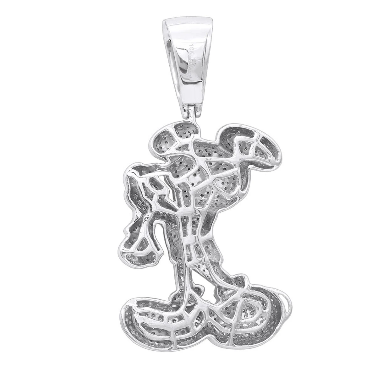 10K Yellow Gold Diamond Mickey Mouse Pendant Cartoon Character 3.25ct 4 10K Yellow Gold Diamond Mickey Mouse Pendant Cartoon Character 3.25ct - Image 4