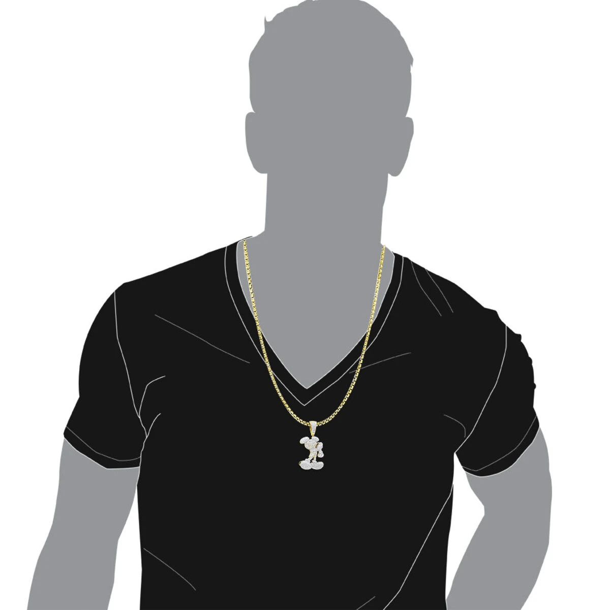 10K Yellow Gold Diamond Mickey Mouse Pendant Cartoon Character 3.25ct 5 10K Yellow Gold Diamond Mickey Mouse Pendant Cartoon Character 3.25ct - Image 5