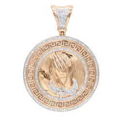 14K Yellow Gold Praying Hands With Rosary Diamond Pendant Medallion 1ct 10 14K Yellow Gold Praying Hands With Rosary Diamond Pendant Medallion 1ct -Jewelry Sales Store real 14k gold praying hands with rosary diamond pendant medallion 1ct ro