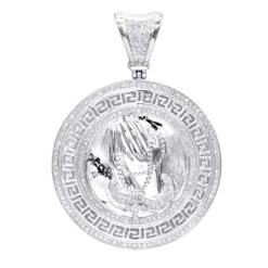 14K Yellow Gold Praying Hands With Rosary Diamond Pendant Medallion 1ct 9 14K Yellow Gold Praying Hands With Rosary Diamond Pendant Medallion 1ct -Jewelry Sales Store real 14k gold praying hands with rosary diamond pendant medallion 1ct wh