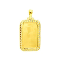24K Yellow Gold Suisse Bar Diamond Dog Tag Pendant For Men Customizable 2.2ct -Jewelry Sales Store real 24k gold suisse bar diamond dog tag pendant for men customizable 22ct 018022 backye 20210911