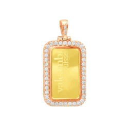 24K Yellow Gold Suisse Bar Diamond Dog Tag Pendant For Men Customizable 2.2ct -Jewelry Sales Store real 24k gold suisse bar diamond dog tag pendant for men customizable 22ct 018022 ro