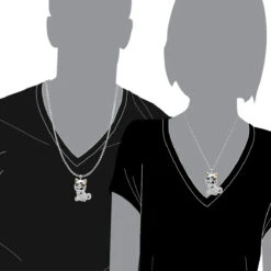 Real Diamond Cat Pendant With Sunglasses 14K White Gold Black & White Diamonds -Jewelry Sales Store real diamond cat pendant with sunglasses solid 10k gold black and white diamonds body white 1678410602