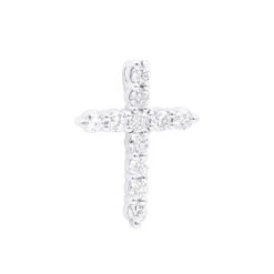 Real Diamond Cross Necklace 14K White Gold 2.5 Carat Cross Pendant