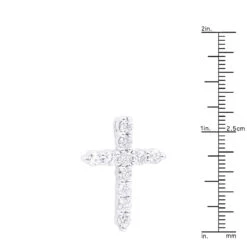 Real Diamond Cross Necklace 14K White Gold 2.5 Carat Cross Pendant -Jewelry Sales Store real diamond cross necklace 14k gold 25 carat cross pendant 000810 rulerwh