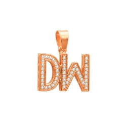 Real Diamond Initial Letters Pendant 14K Yellow Gold 0.6ct -Jewelry Sales Store real diamond initial letters pendant solid 14k gold 06ct 018132 ro