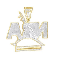 Real Hip Hop 10K Yellow Gold Diamond NBA Pendant For Men 1.5Ct -Jewelry Sales Store real hip hop jewelry 10k gold diamond nba pendant for men 15ct backye