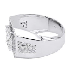 14K White Gold Hip Hop Square Men's Diamond Ring 3ct 9 14K White Gold Hip Hop Square Men's Diamond Ring 3ct -Jewelry Sales Store real hip hop jewelry square mens diamond ring 3ct 14k gold backwh