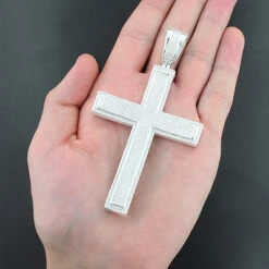 Real Hip Hop Sterling Silver Diamond Cross Pendant 2.45ct -Jewelry Sales Store real hip hop jewelry sterling silver diamond cross pendant 245ct p 49524bod