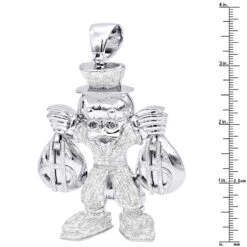 Real Sterling Silver Scrooge McDuck Diamond Pendant Cartoon Character 4.25ct -Jewelry Sales Store real sterling silver scrooge mcduck diamond pendant cartoon character 425ct 720000w ruler