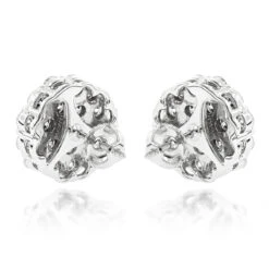 Round Diamond Cluster Earrings 14K White Gold 4.02ct -Jewelry Sales Store round diamond cluster earrings in 14k gold 402ct p 6104 backwh