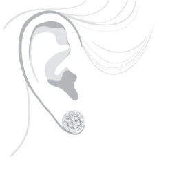 Round Diamond Cluster Earrings 14K White Gold 4.02ct -Jewelry Sales Store round diamond cluster earrings in 14k gold 402ct p 6104 bodwh