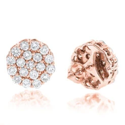 Round Diamond Cluster Earrings 14K White Gold 4.02ct -Jewelry Sales Store round diamond cluster earrings in 14k gold 402ct p 6104 ro