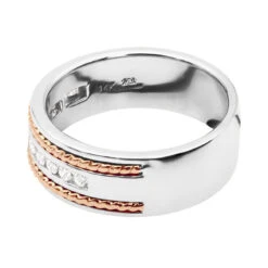 Round Diamond Men's Wedding Band 0.40ct 14K White Gold -Jewelry Sales Store round diamond mens wedding band 040ct 14k gold p 50298 backwr