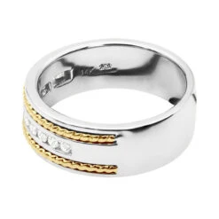 Round Diamond Men's Wedding Band 0.40ct 14K White Gold -Jewelry Sales Store round diamond mens wedding band 040ct 14k gold p 50298 backwy