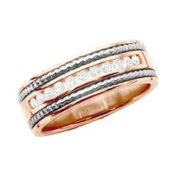 Round Diamond Men's Wedding Band 0.40ct 14K White Gold -Jewelry Sales Store round diamond mens wedding band 040ct 14k gold p 50298 ro