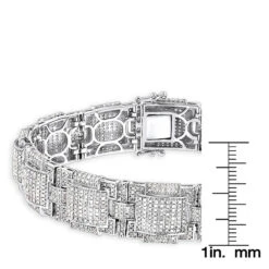 Round Pave Diamond Bracelet For Men 6.28ct 10K White Gold 11 Round Pave Diamond Bracelet For Men 6.28ct 10K White Gold -Jewelry Sales Store round pave diamond bracelet for men 628ct 10k gold rulerwh