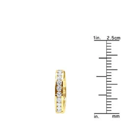 Single Diamond Hoop Earring For Men 14K White Gold Huggie Earring 1/4ct -Jewelry Sales Store single diamond hoop earring for men 14k gold huggie earring 1 4ct ruler yellow 20191215 1