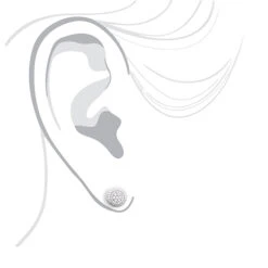 Single Pave Diamond Earring 14K White Gold 0.66ct Men's -Jewelry Sales Store single pave diamond earring 14k gold 066ct mens 3