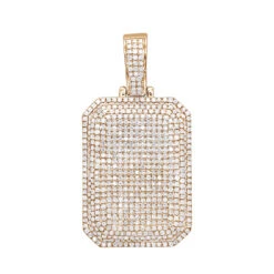 Small Diamond Dog Tag Pendant 1.75ct Fully Iced Out 10K White Gold By Luxurman -Jewelry Sales Store small diamond dog tag pendant 175ct fully iced out 14k gold by luxurman ro