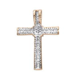Small Iced Out Diamond Cross Pendant For Women & Men 14K White Gold 0.4ct -Jewelry Sales Store small iced out diamond cross pendant for women men 14k gold 04ct ro 20201204