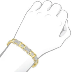 Solid 10K Yellow Gold Diamond Bracelet For Men 3.1ct By Luxurman 10 Solid 10K Yellow Gold Diamond Bracelet For Men 3.1ct By Luxurman -Jewelry Sales Store solid 10k gold diamond bracelet for men 31ct by luxurman bodye