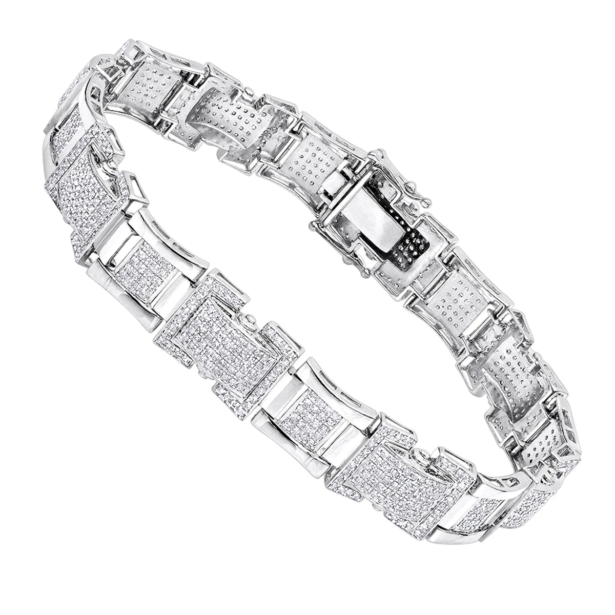 Solid 10K Yellow Gold Diamond Bracelet For Men 3.1ct By Luxurman 2 Solid 10K Yellow Gold Diamond Bracelet For Men 3.1ct By Luxurman - Image 2