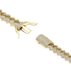 10K Yellow Gold Men's Diamond Bracelet 6 Carats Iced Out Cuban Link Design -Jewelry Sales Store solid 10k gold mens diamond bracelet 6 carats iced out cuban link design 804057 backye